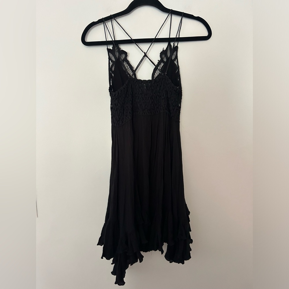 Free People One Adella Slip Black Lace Mini Dress - Picture 4 of 6